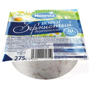 Творог деревенский зернистый 30% жирности 275 g