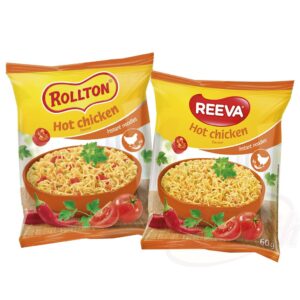 "reeva" Вермишель быстрого приготовления со вкусом острой курицы.