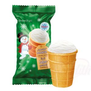 Сливочное мороженое в вафельном стаканчике