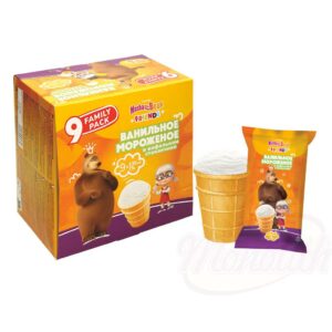 Ванильный пломбир в вафельном стаканчике