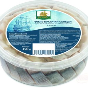 Филе кусочки сельди атлантической слабосоленые, в масле