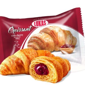 Круассанчик с начинкой со вкусом вишни изделия кондитерские мучные слоеные