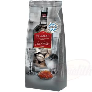 Пельмени "На троих" с мясной начинкой, продукт глубокой заморозки