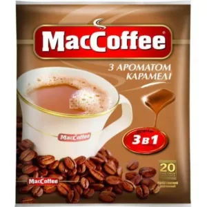 Кофейный напиток MacCoffee 3в1 с ароматом Карамели 20 пакетов