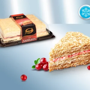 Слоёный торт "Наполеон" с ванильным кремом и с брусничной прослойкой,1,200 кг