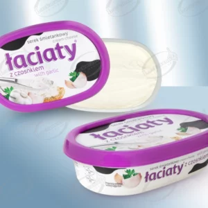 Творожный сыр с чесноком, минимум 61% жир в сухом веществе (не содержит консервантов)