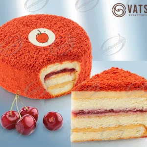 Торт "Фрутти Вишня", натуральный вишнёвый конфитюр и заварной крем на основе сливочного масла,520 кг