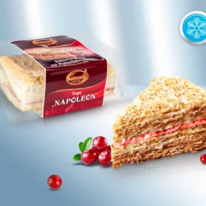 Торт слоёный "Наполеон" с ванильным вкусом и с брусничной начинкой 0,400 кг