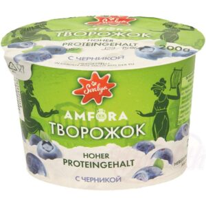 Творожок с черникой, высокое содержание белка, без лактозы