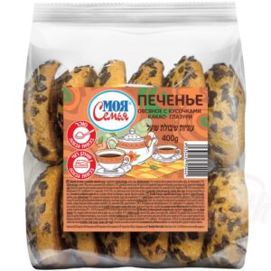 Печеньe овсяное с кусочками какао- глазури 400 g