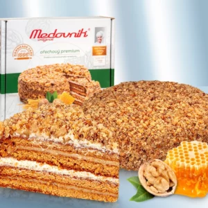 Торт Медовик, оригинал Премиум с грецким орехом ,800 кг