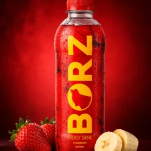BORZ – Boisson énergisante saveur FRAISE BANANE – 500 ml